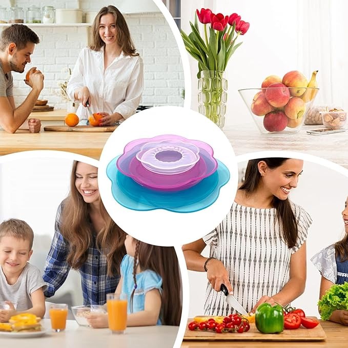 KUNMI® Silicone Stretch Lids Reusable Bowl Covers set (3PCS)