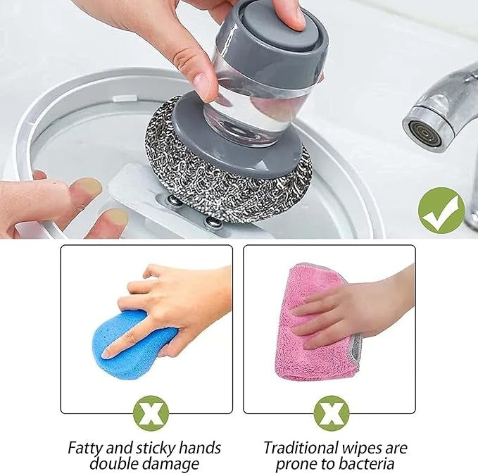 Cleaning Brush Kitchen Brush with Integrated Detergent