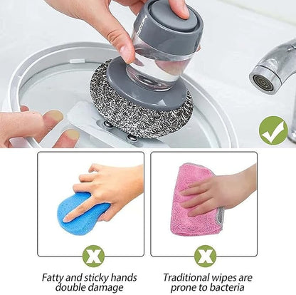Cleaning Brush Kitchen Brush with Integrated Detergent