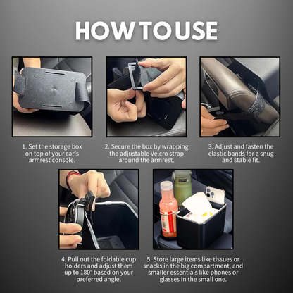 Armlehnen-Ablagefach mit 2 Getränkehaltern