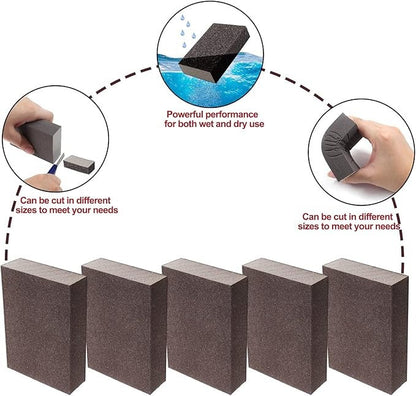 KUNMI® Wet Dry Sanding Sponge Foam Sandpaper Block Washable
