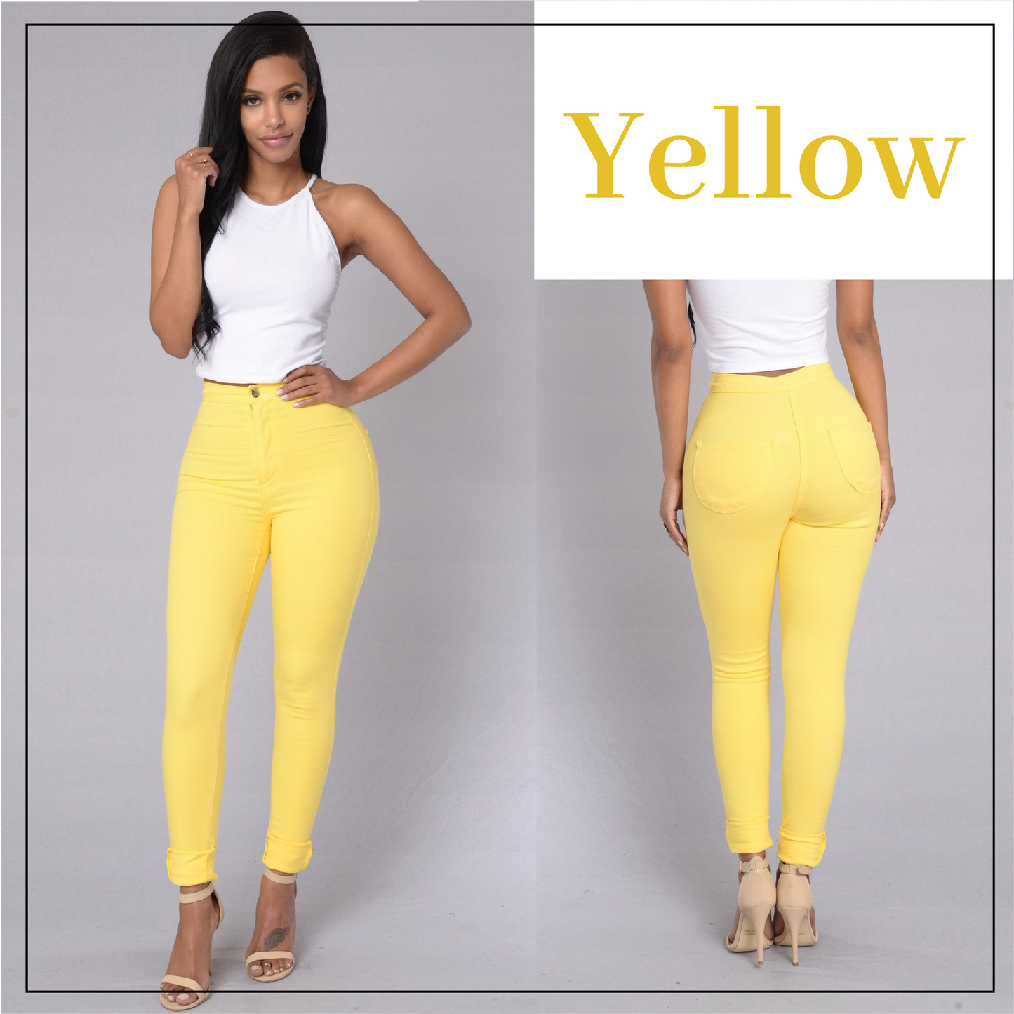 Skinny Stretch Pull-On Jeggings High Waisted Pants