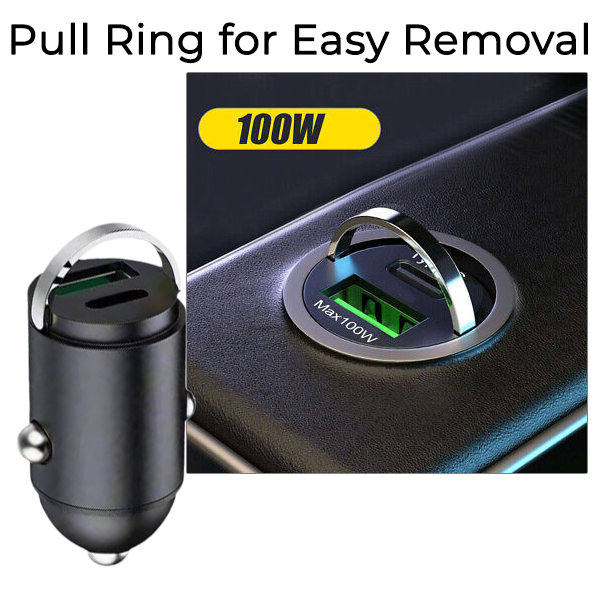 2025 NEU✨  Unsichtbarer Schnelllade-USB-Autoladegerät-Adapter mit 2 Anschlüssen (USB Typ A und Typ C)