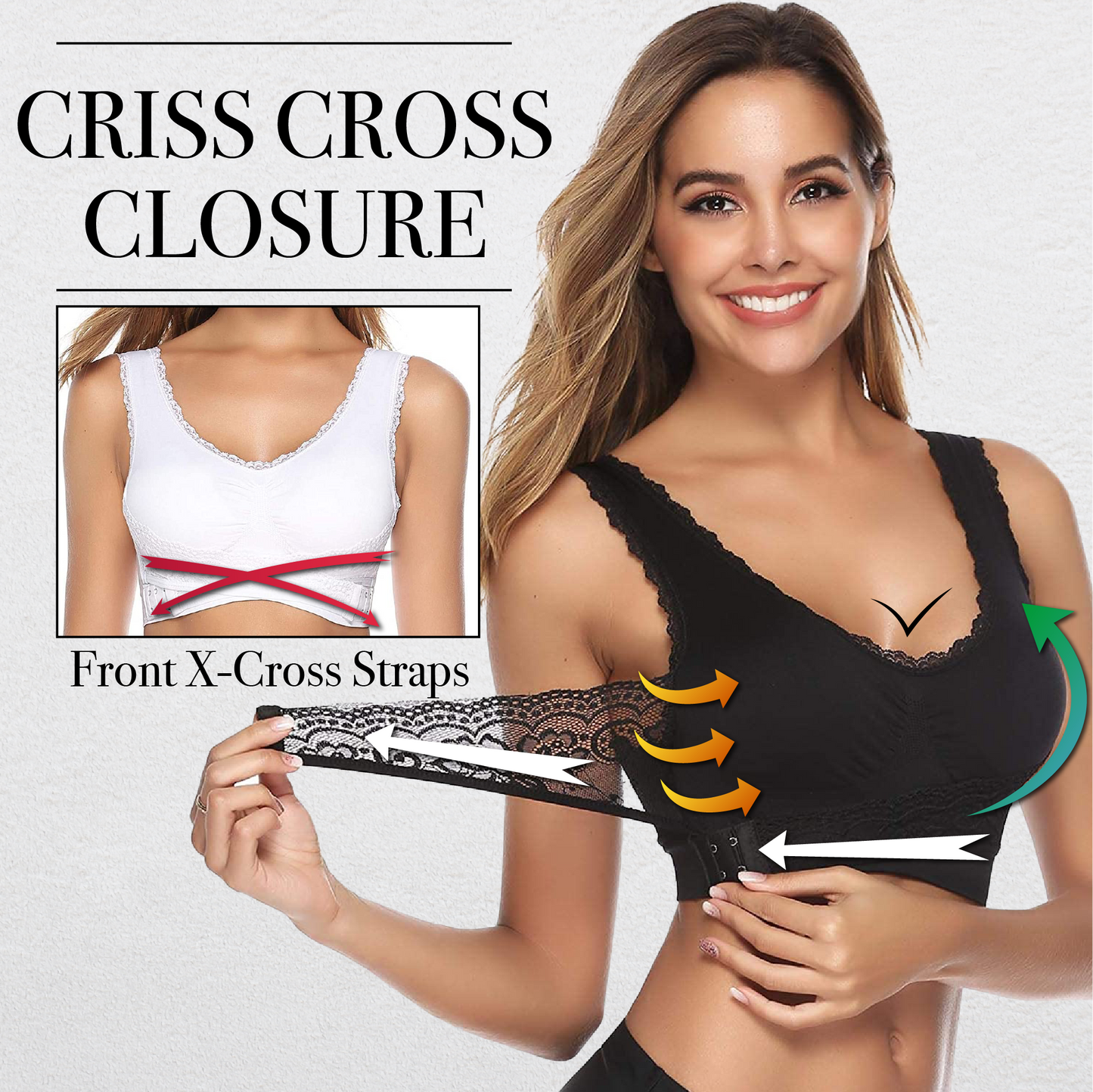 Front Cross Push-Up Comfy Bra