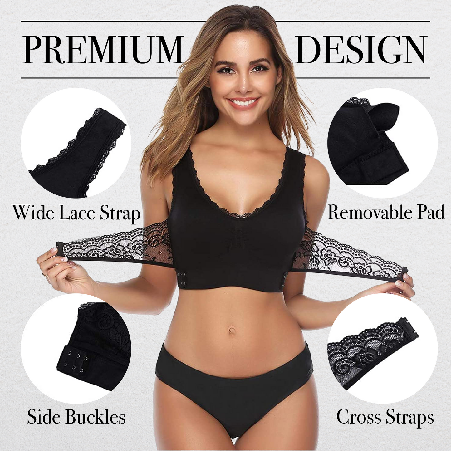 Front Cross Push-Up Comfy Bra