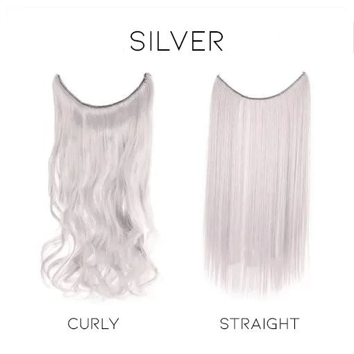 Invisible Hair Extension Morning Shades Silver Curly 