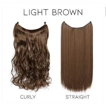Invisible Hair Extension Morning Shades Light Brown Curly 