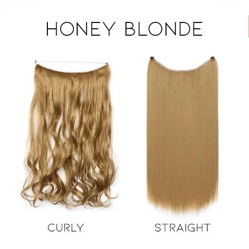 Invisible Hair Extension Morning Shades Honey Blonde Curly 
